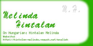 melinda hintalan business card